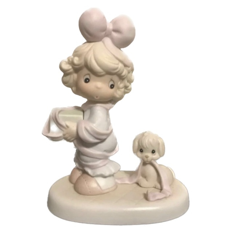 1993 Precious Moments "Tied Up For The Holidays" Figurine